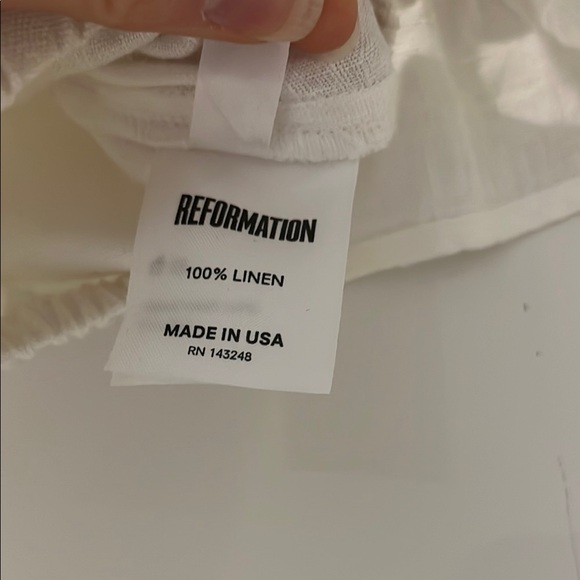 Reformation 100% linen crop top blouse white small - Picture 5 of 11
